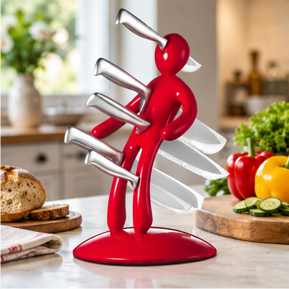 Royeva Modern Artistic Knife Holder Block For Kitchen Countertop Storage