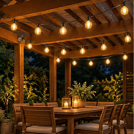 Royeva Outdoor String Lights-G40 Shatterproof Patio Lights With Remote