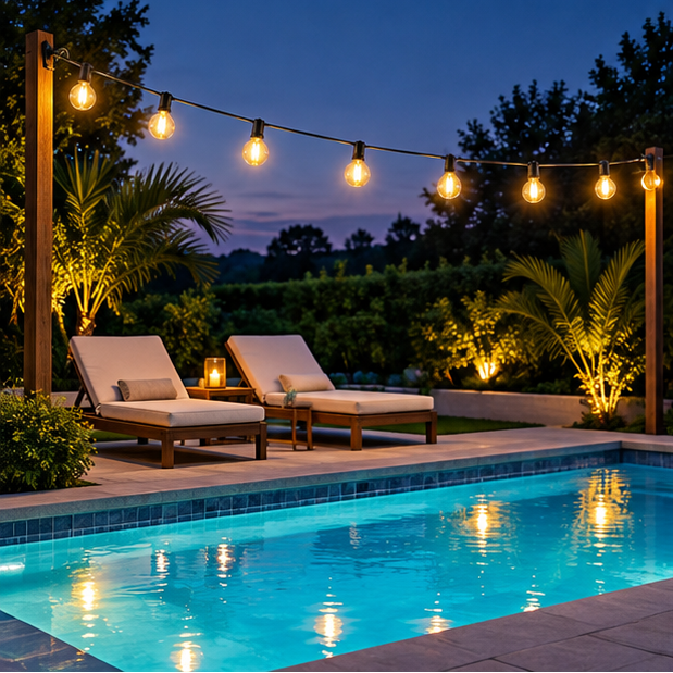 Royeva Outdoor String Lights-G40 Shatterproof Patio Lights With Remote