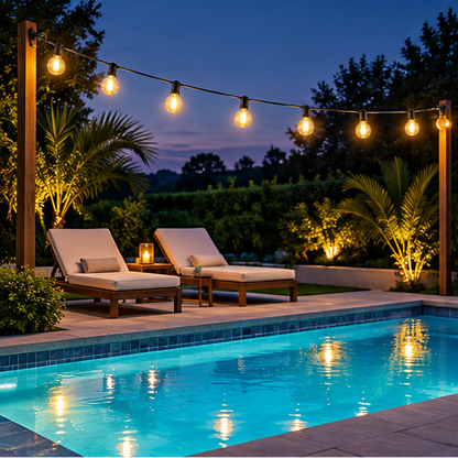 Royeva Outdoor String Lights-G40 Shatterproof Patio Lights With Remote