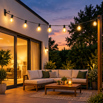 Royeva Outdoor String Lights-G40 Shatterproof Patio Lights With Remote