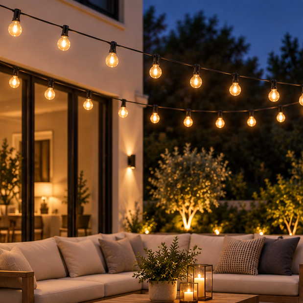 Royeva Outdoor String Lights-G40 Shatterproof Patio Lights With Remote