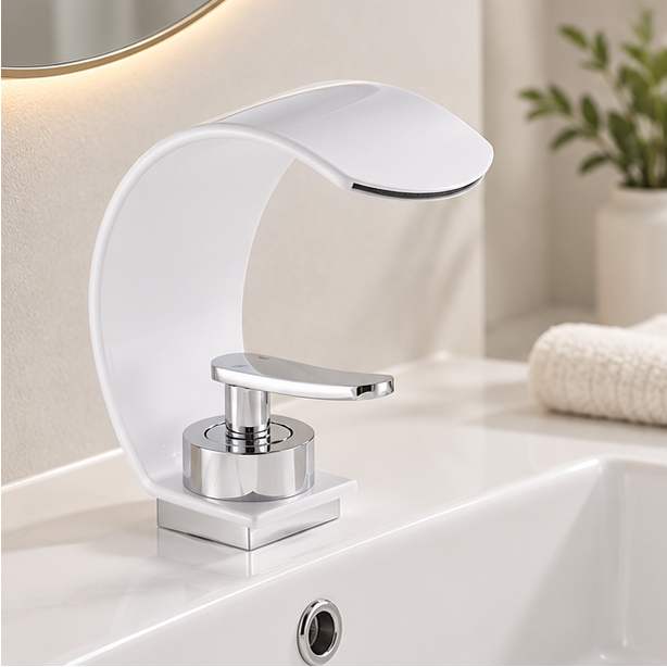 Royelle Modern Waterfall Bathroom Basin Faucet For Vanity Sinks