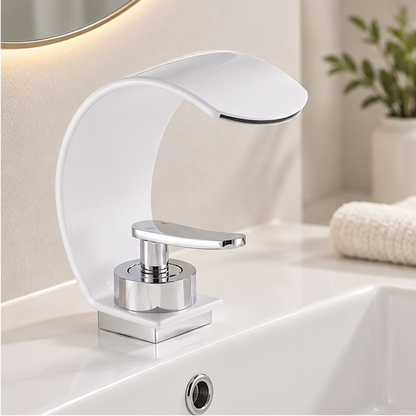 Royelle Modern Waterfall Bathroom Basin Faucet For Vanity Sinks