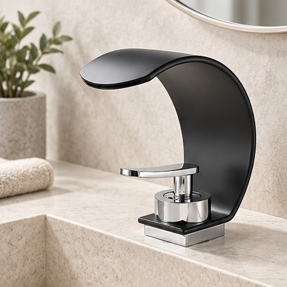 Royelle Modern Waterfall Bathroom Basin Faucet For Vanity Sinks