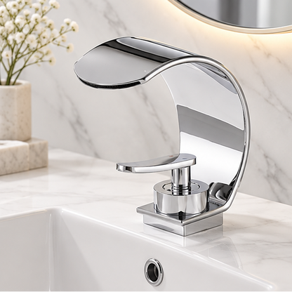 Royelle Modern Waterfall Bathroom Basin Faucet For Vanity Sinks