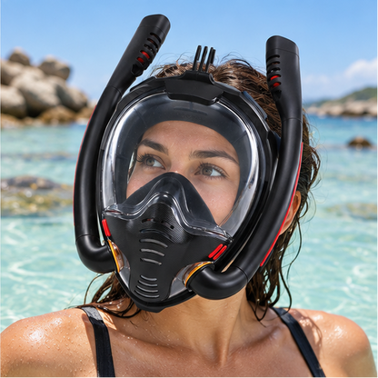 Royeva Full Face Snorkeling Mask-Double Tube Panoramic Anti Fog Diving Gear