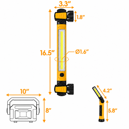 Royelle Rechargeable Magnetic LED Underhood Work Light-Repair Lamp