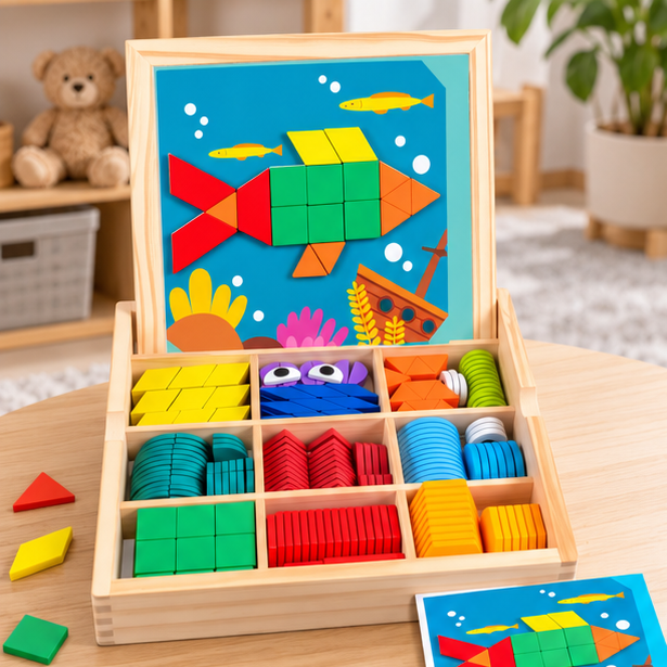 Royelle Wooden Magnetic Building Blocks-Educational STEM Toy For Kids