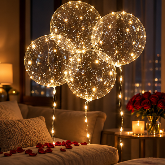 Royeva Transparent LED Light Up Balloons-Party Decor Set