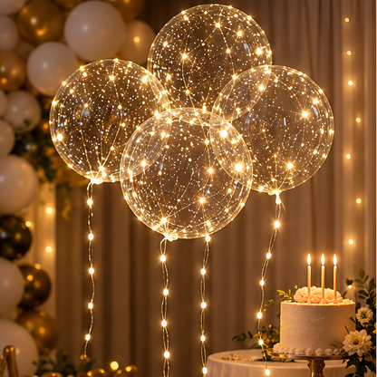 Royeva Transparent LED Light Up Balloons-Party Decor Set