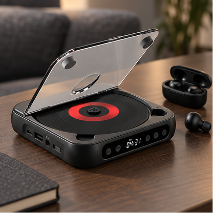 Royeva Portable Bluetooth CD Player-Rechargeable Compact Audio Player