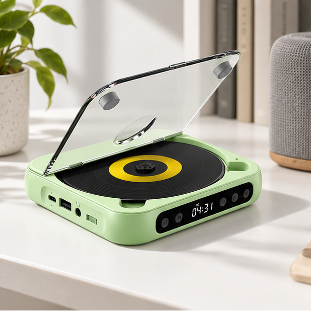 Royeva Portable Bluetooth CD Player-Rechargeable Compact Audio Player