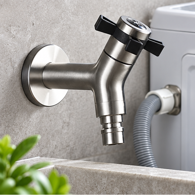 Royeva Wall Mounted Outdoor Garden Water Tap-Stainless Steel Brass Core Valve