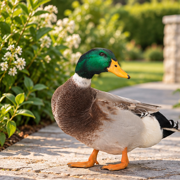 Royelle Realistic Mallard Duck Garden Statue-Outdoor Yard Decor
