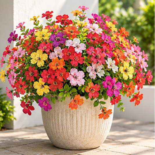 Royeva UV Resistant Artificial Flowers-Colorful Indoor Outdoor Decor