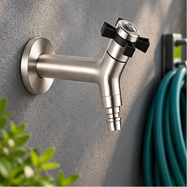 Royeva Wall Mounted Outdoor Garden Water Tap-Stainless Steel Brass Core Valve