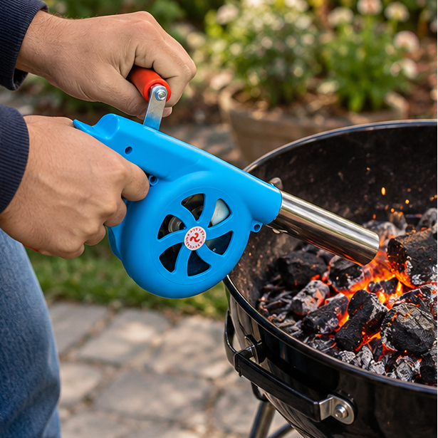 Royelle Manual Crank Barbecue Air Blower For Outdoor Fire Ignition