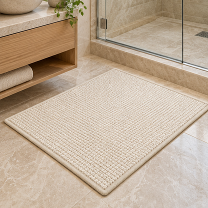 Royelle Non-Slip Braided Bath Mat-Absorbent Fast Drying Bathroom Rug
