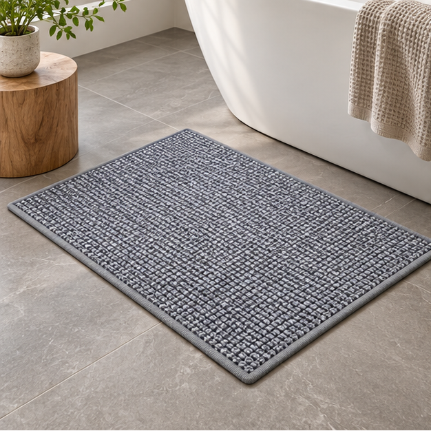 Royelle Non-Slip Braided Bath Mat-Absorbent Fast Drying Bathroom Rug