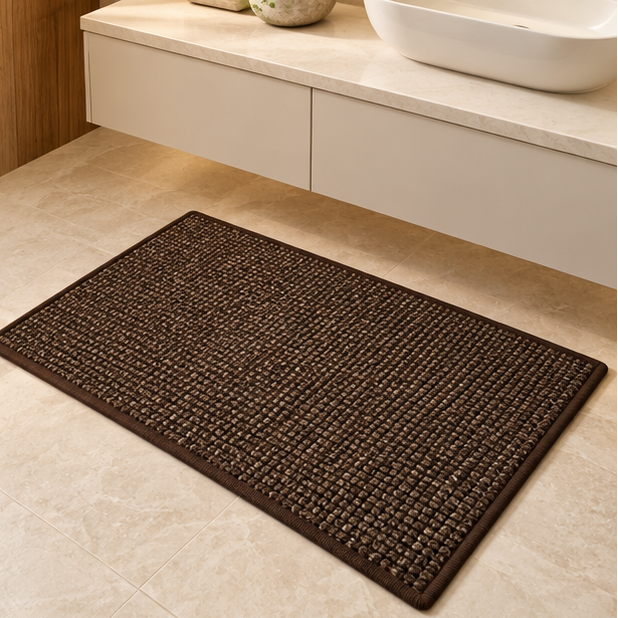 Royelle Non-Slip Braided Bath Mat-Absorbent Fast Drying Bathroom Rug