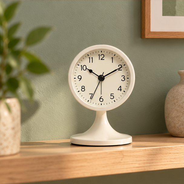 Royeva Silent Metal Alarm Clock with Nightlight for Bedroom