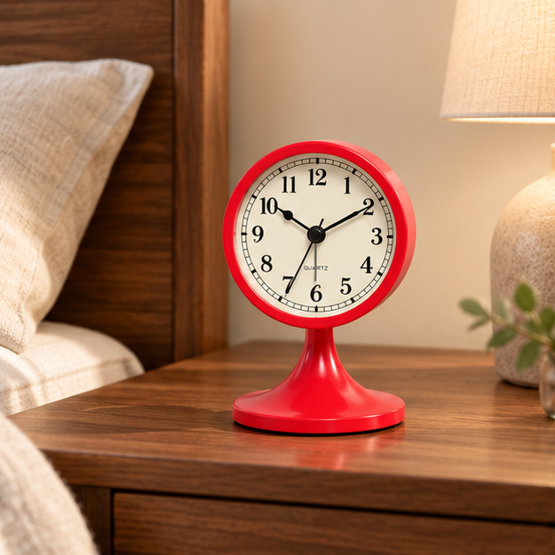 Royeva Silent Metal Alarm Clock with Nightlight for Bedroom