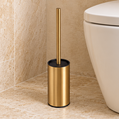 Royeva Modern Stainless Steel Standing Toilet Bowl Brush Set with Holder