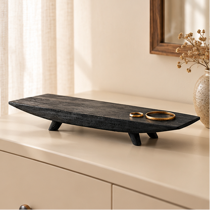 Royeva Minimalist Solid Wood Decorative Tray For Coffee Table Accent