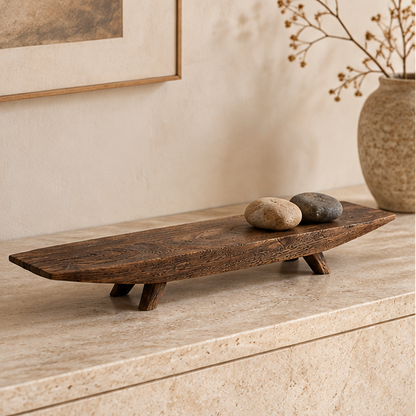 Royeva Minimalist Solid Wood Decorative Tray For Coffee Table Accent