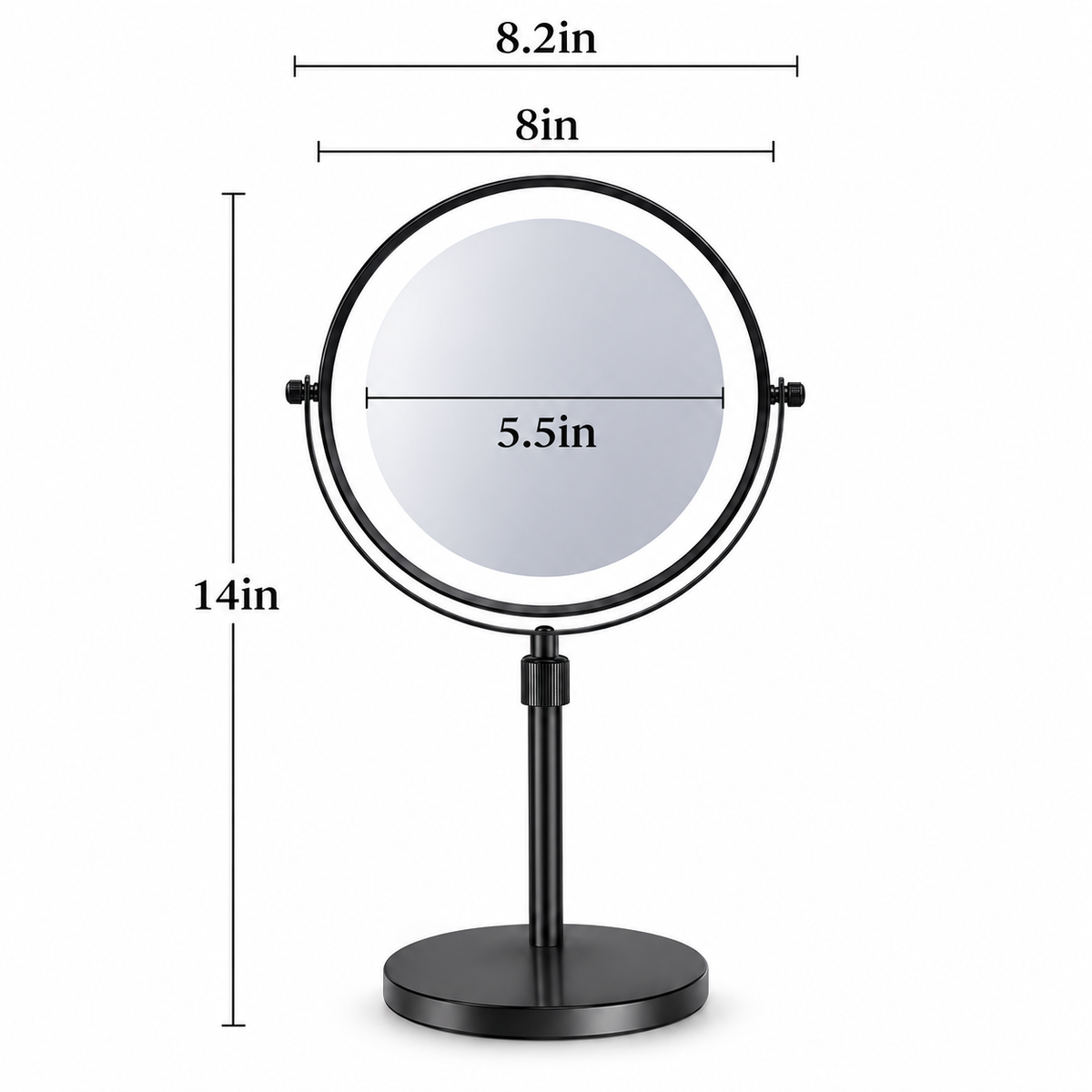 Royeva Lighted Makeup Mirror With 10X Magnification-Dimmable USB Powered Vanity Mirror