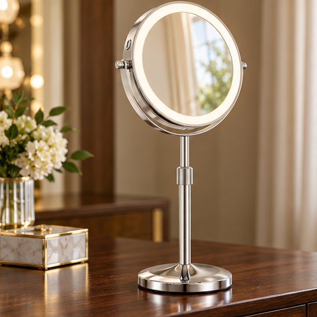Royeva Lighted Makeup Mirror With 10X Magnification-Dimmable USB Powered Vanity Mirror