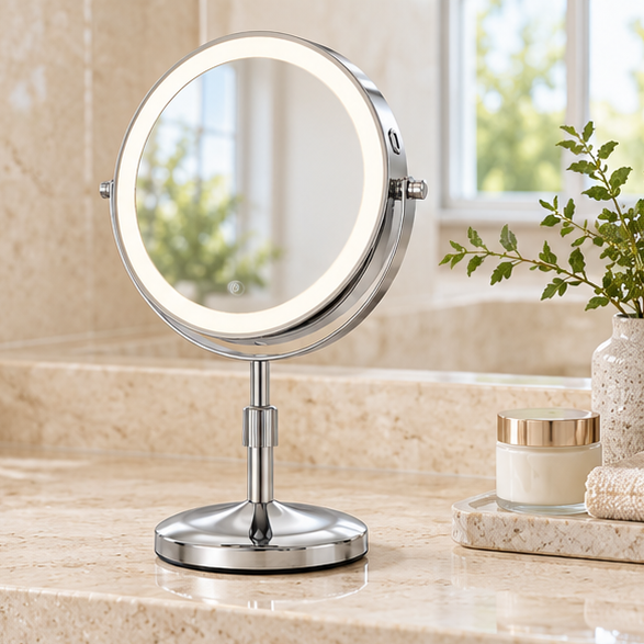 Royeva Lighted Makeup Mirror With 10X Magnification-Dimmable USB Powered Vanity Mirror