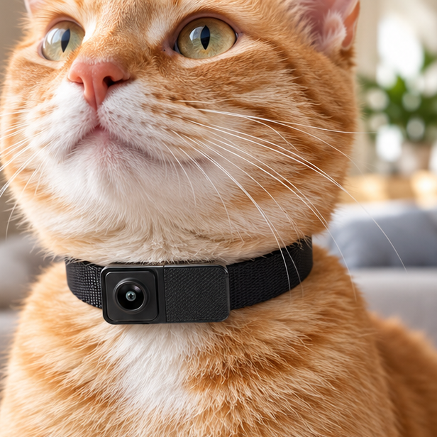 Novara 1080P HD Portable Pet Collar Camera-Wide Angle Dog Cat POV Video Recorder