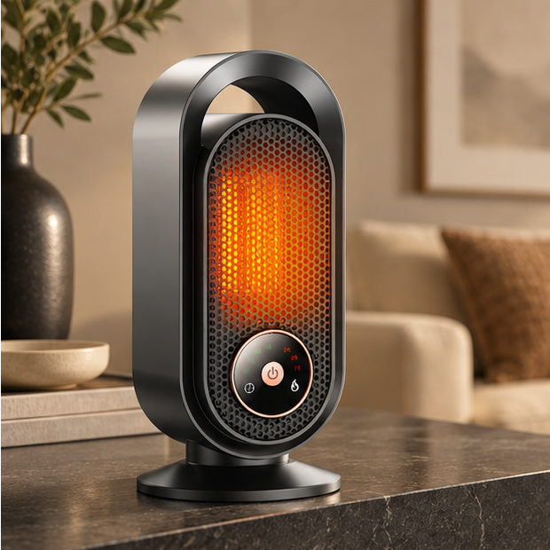 Royeva Portable Ceramic Fan Heater-1000W Touchscreen Desk Space Heater for Office
