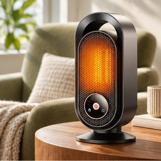 Royeva Portable Ceramic Fan Heater-1000W Touchscreen Desk Space Heater for Office