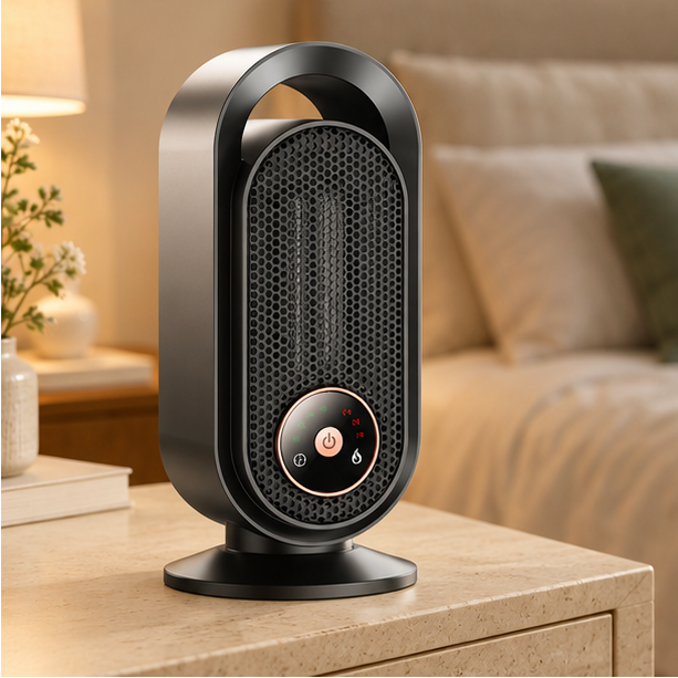 Royeva Portable Ceramic Fan Heater-1000W Touchscreen Desk Space Heater for Office