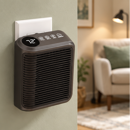 Royelle 800W Electric Wall Mounted Space Heater With Adjustable Thermostat And Timer