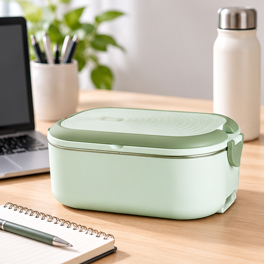 Royelle Electric Heated Lunch Box-Stainless Steel Portable Food Warmer Green