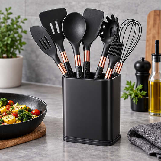 Novara Silicone Cooking Utensils-Non Stick Heat Resistant Kitchen Tool Set