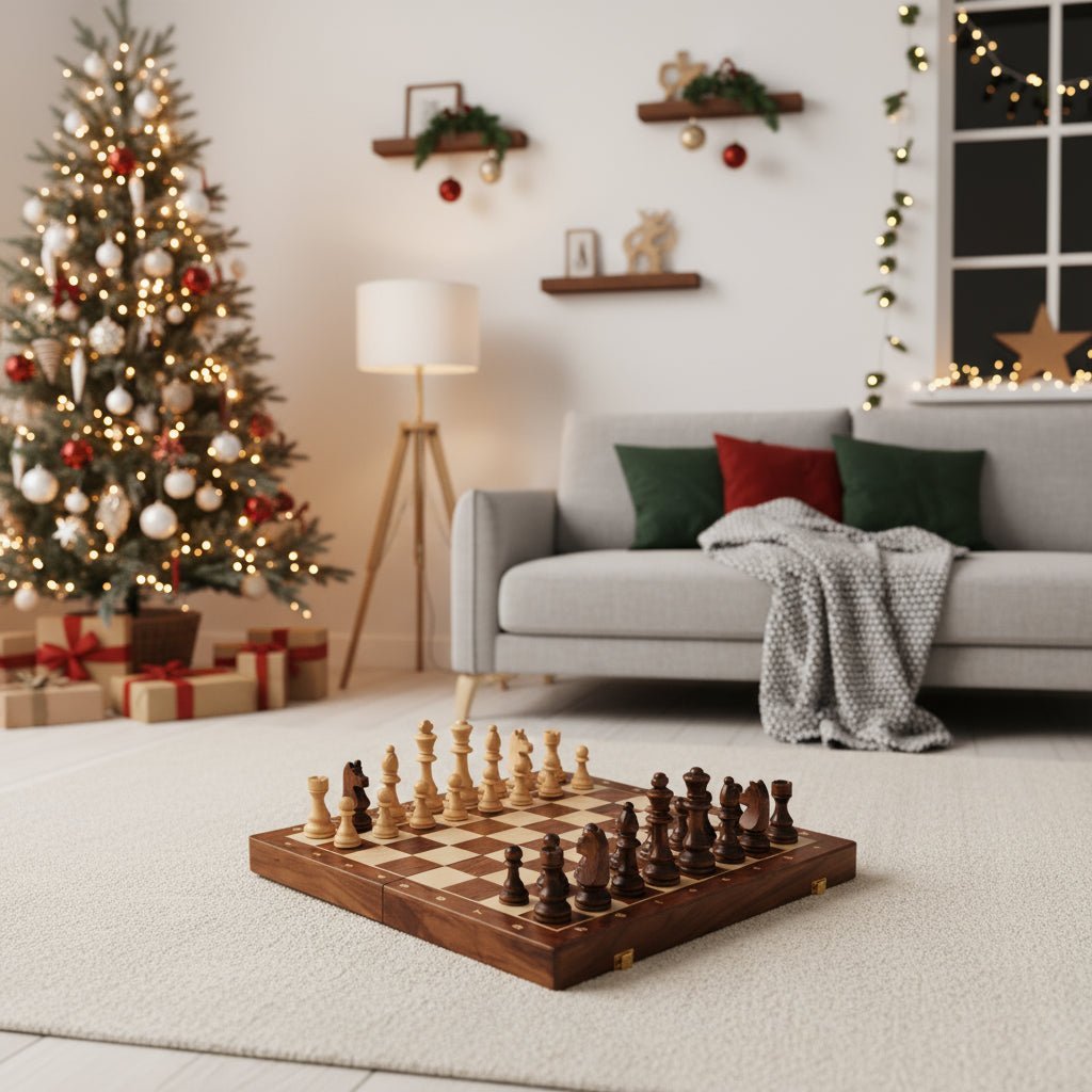 Classic Wooden Chess Set | Foldable Design for Home & Travel Play 2