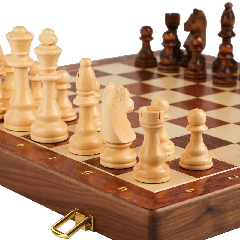Classic Wooden Chess Set | Foldable Design for Home & Travel Play 4