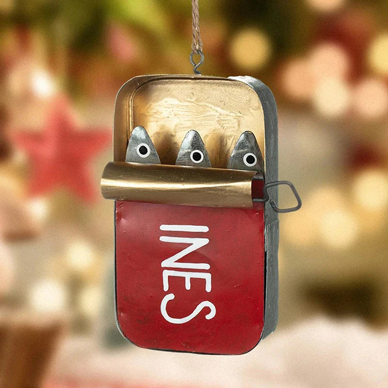 Coastal Sardine Can Hanging Ornament DIY Tin Fish Home Decor 0