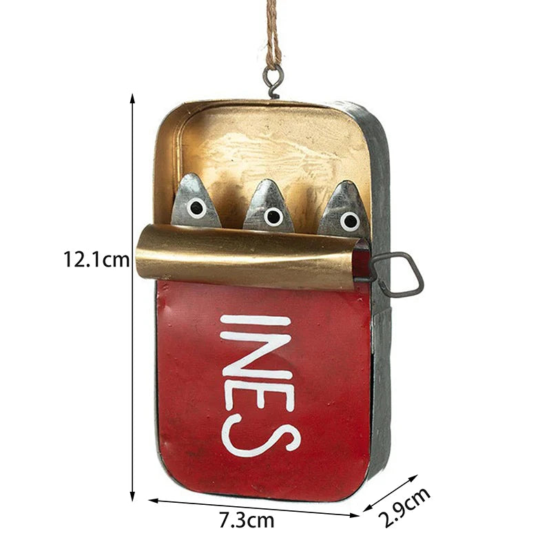 Coastal Sardine Can Hanging Ornament DIY Tin Fish Home Decor 3