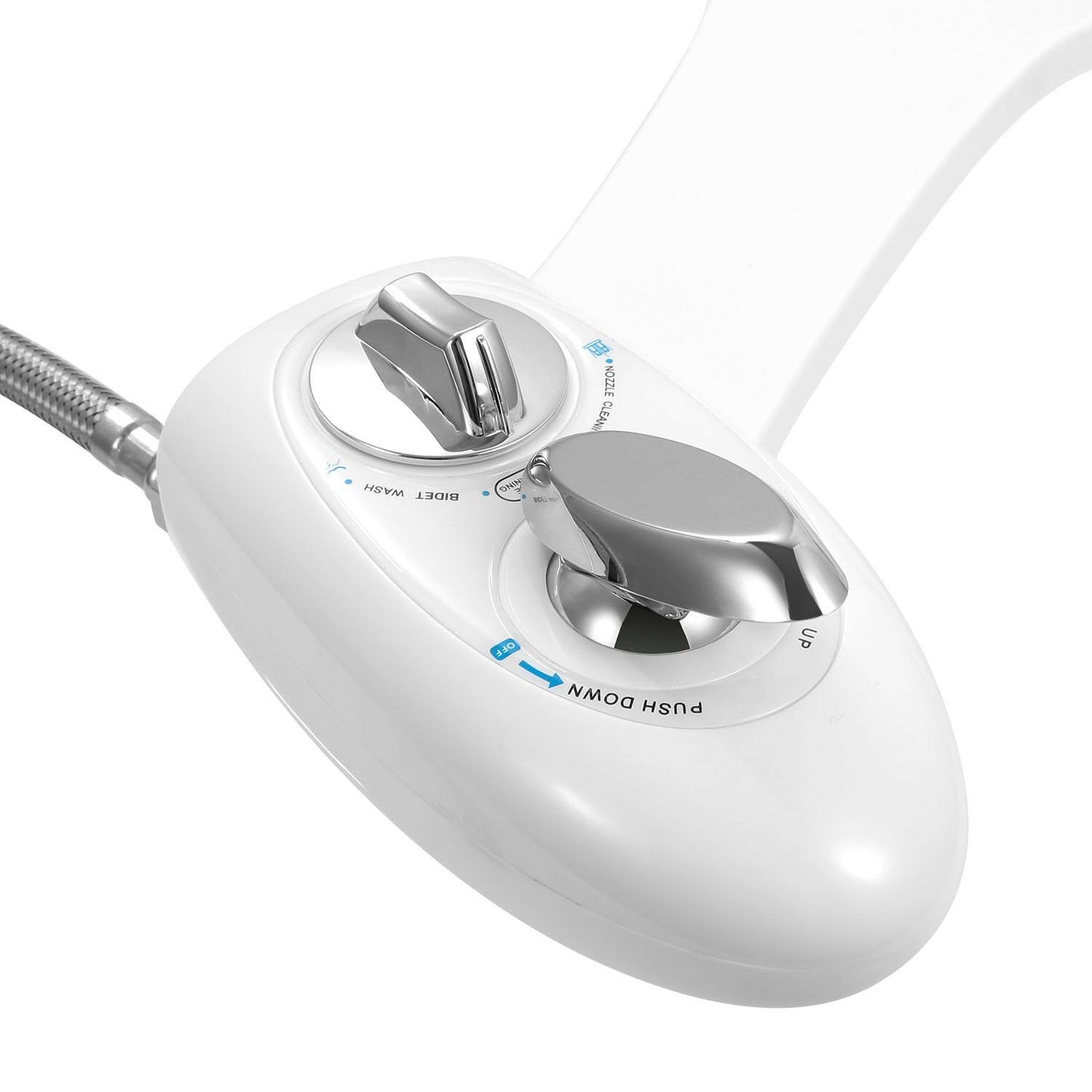 Cold Water Bidet Attachment | Dual Nozzle | Self-Cleaning | Fits Standard Toilets | White 2
