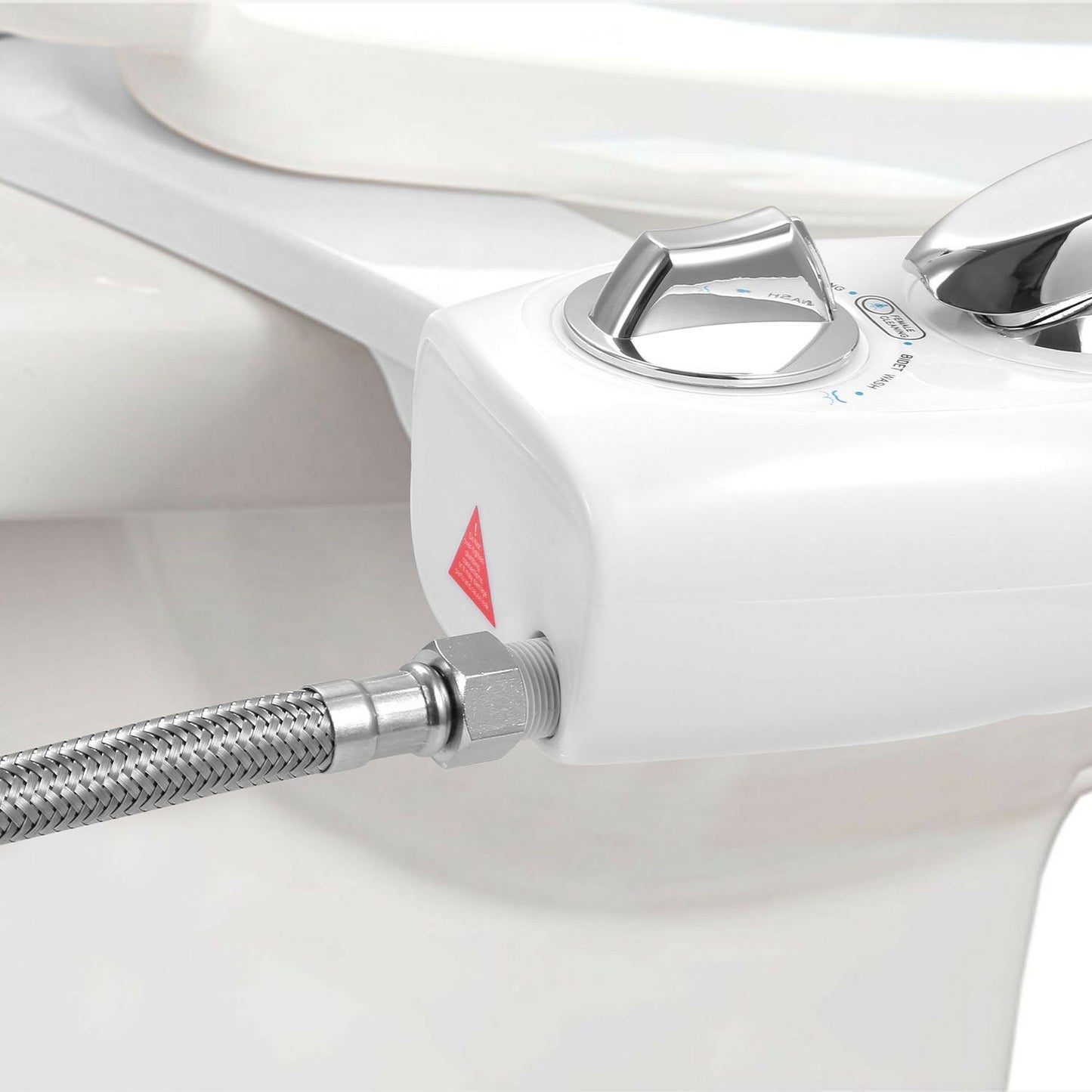 Cold Water Bidet Attachment | Dual Nozzle | Self-Cleaning | Fits Standard Toilets | White 3