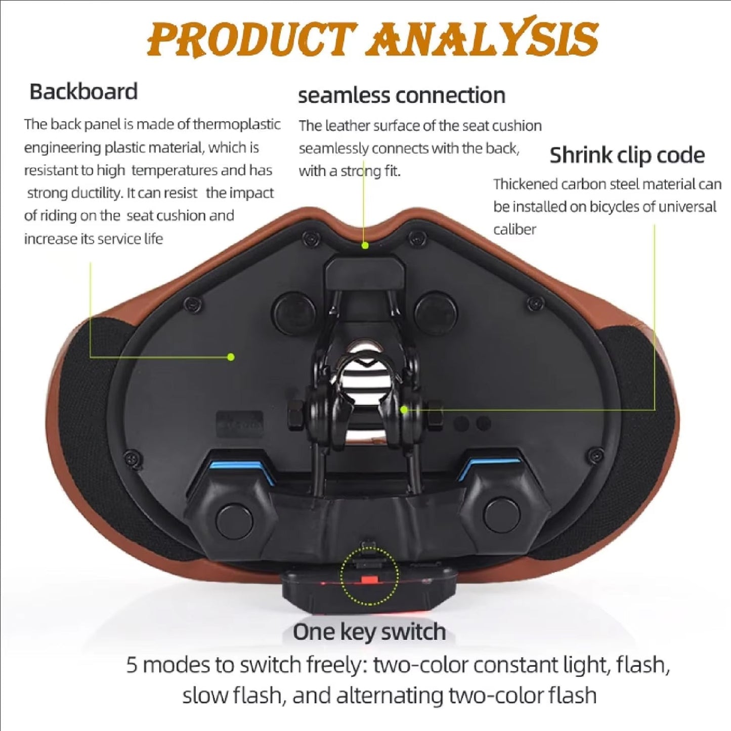 Comfortable Bike Seat | Oversized Noseless Design with Shock Absorption | Pain-Free Cycling for Long Rides 4