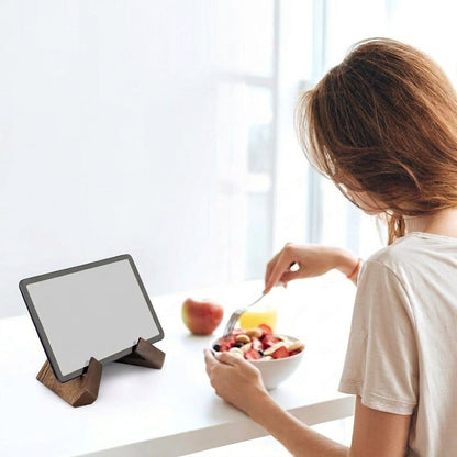 Cookbook Stand Adjustable Wooden Recipe Tablet Holder 3