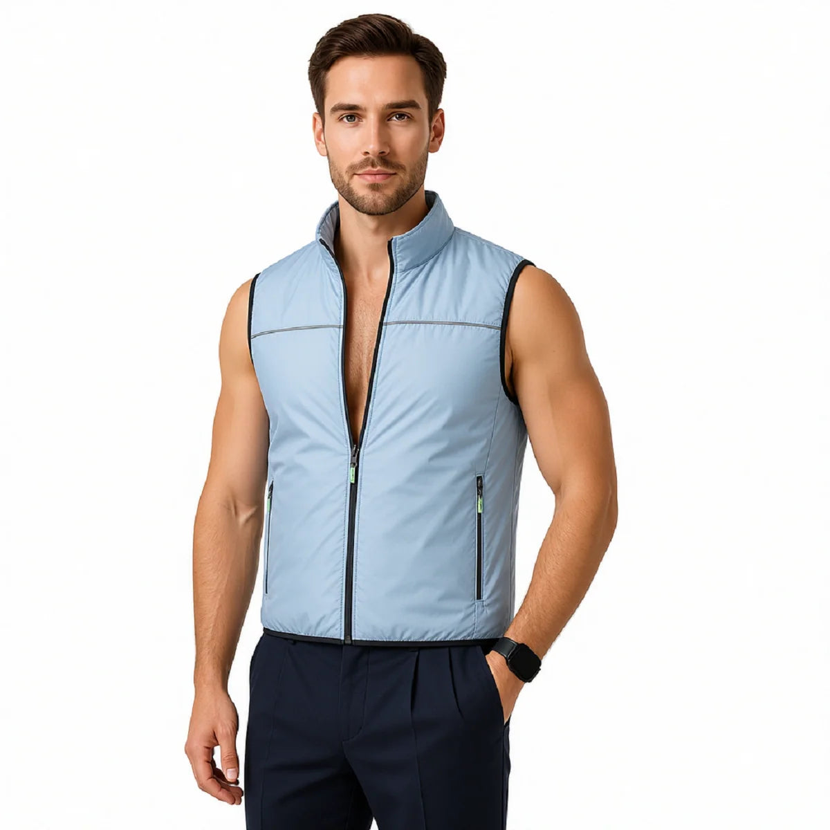 Cooling Fan Work Vest with 4 Fans Breathable Outdoor Air-Conditioning Vest 1