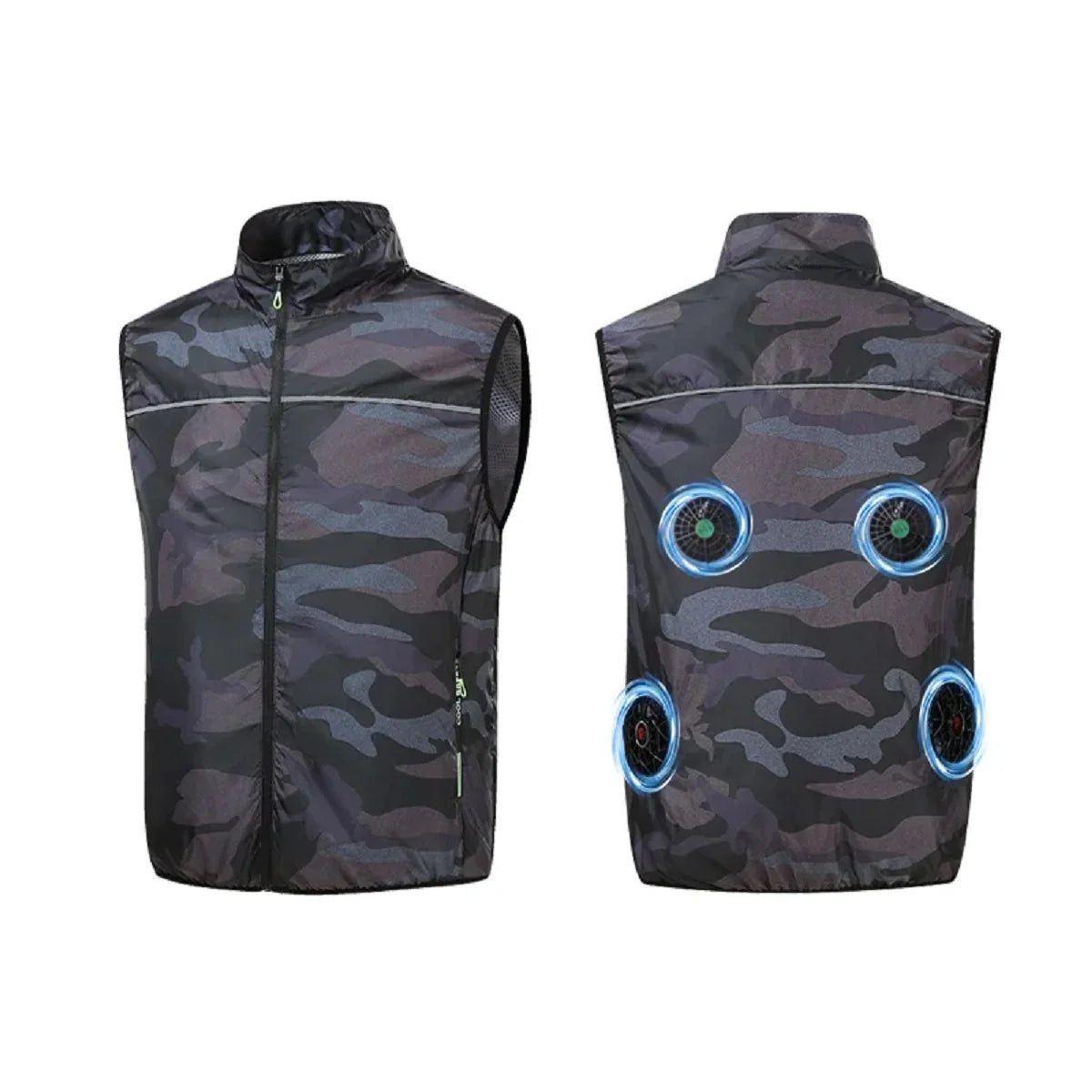 Cooling Fan Work Vest with 4 Fans Breathable Outdoor Air-Conditioning Vest 2